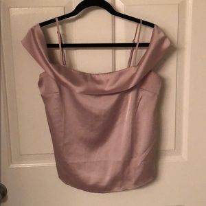 Off the shoulder dusty pink top